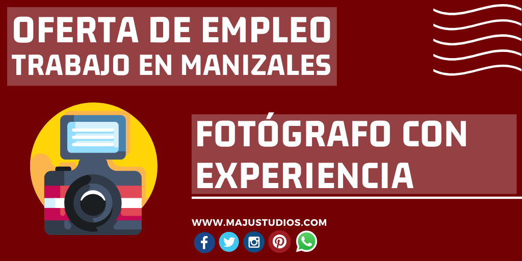 Empleo de Fotografo Trabajo Fotografos en Manizales - MaJu Studios Manizales