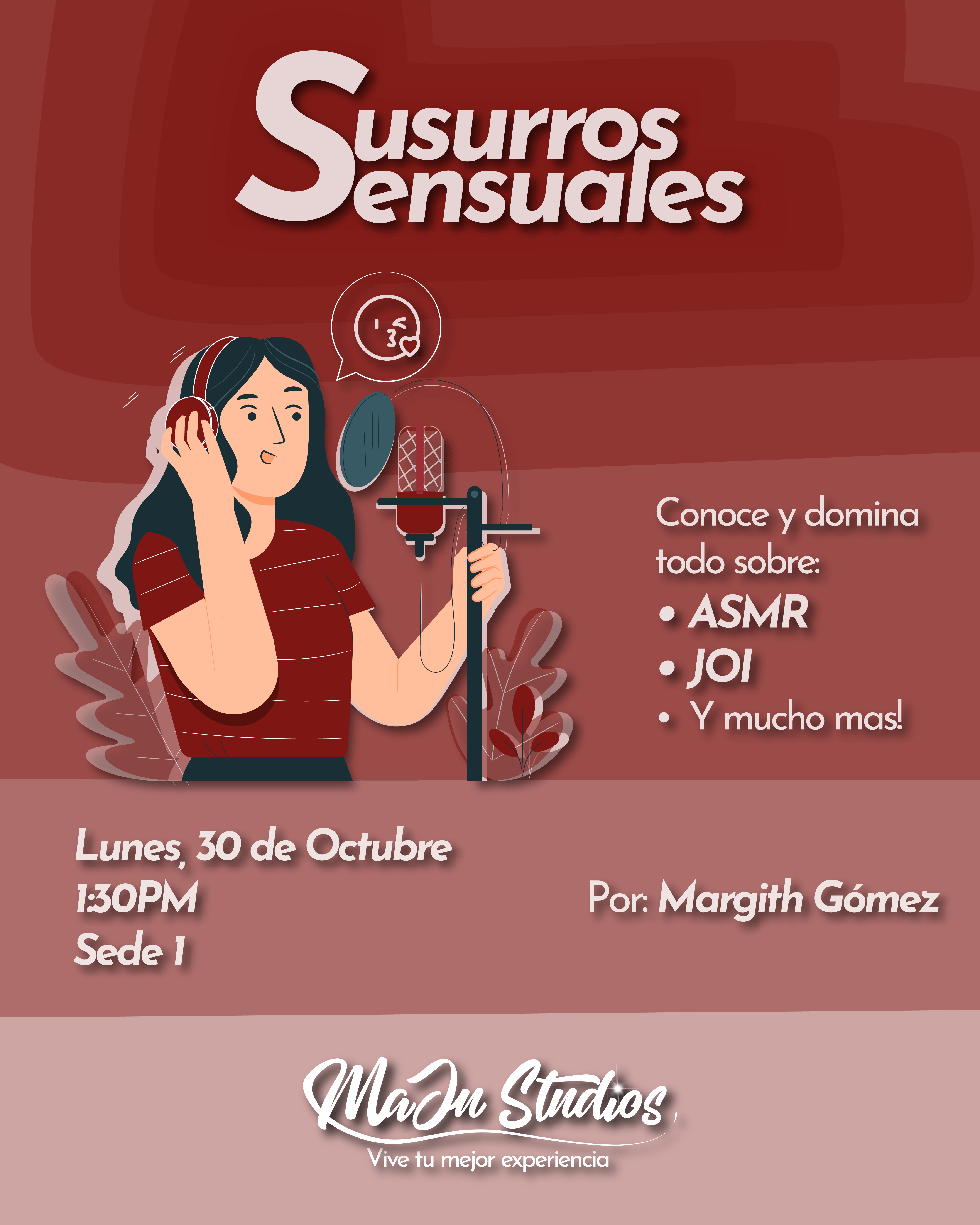 MasterClass Susurros Sensuales en MaJu Studios Manizales