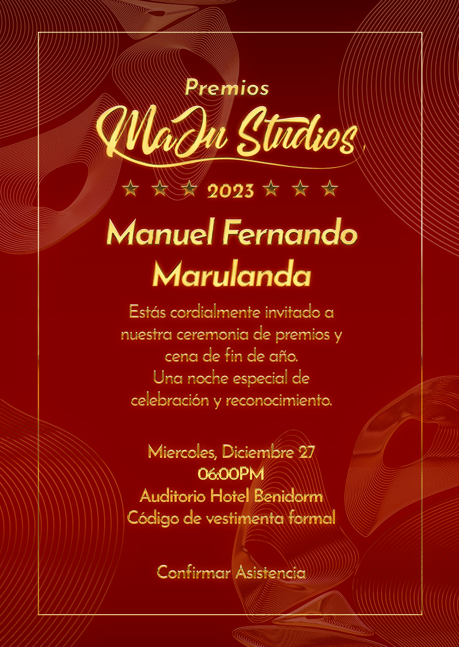 Premios MaJu Studios 2023 - Moninado Manuel Fernando Marulanda